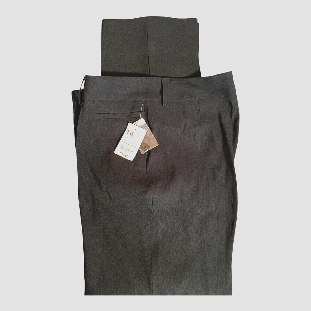 Women’s Pants 14 Black Straight Leg Bisou Bisou  NWT  Flat Front Work/PlayDress